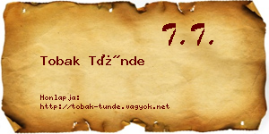 Tobak Tünde névjegykártya